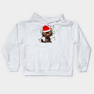 Christmas Santa Ferret Kids Hoodie